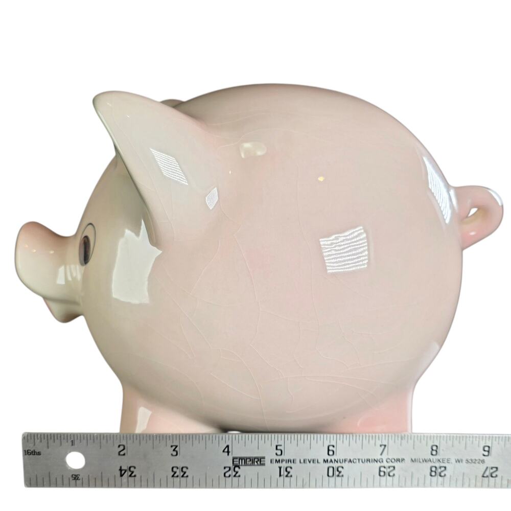 Goebel West Germany 1962 Pink Pig Bank 7.5" Large Ceramic w/ Stopper - Picture 9 of 15